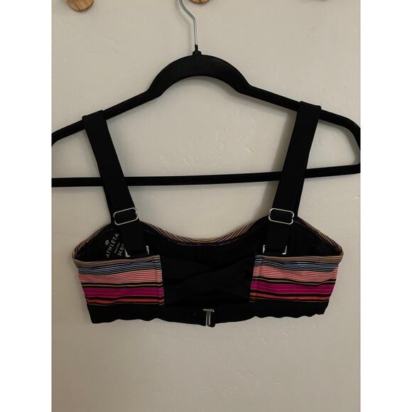 Athleta Bikini Women's 34B/C Capri Stripe Pura Pink Black Wired Adjustable Strap - Picture 5 of 11